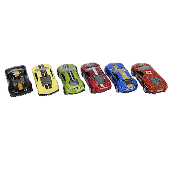 6 stk. 1:64 Legering Bil Legetøj Simulering Racing Bil Model Børn Børn PullBack Bil Legetøj (PullBack Bil Sæt )