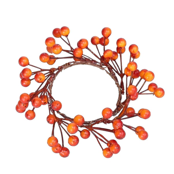 6 stykker Halloween stearinlys ring krans kunstig efterår lys ring med orange bær hoveddør hængende ferie forsyninger