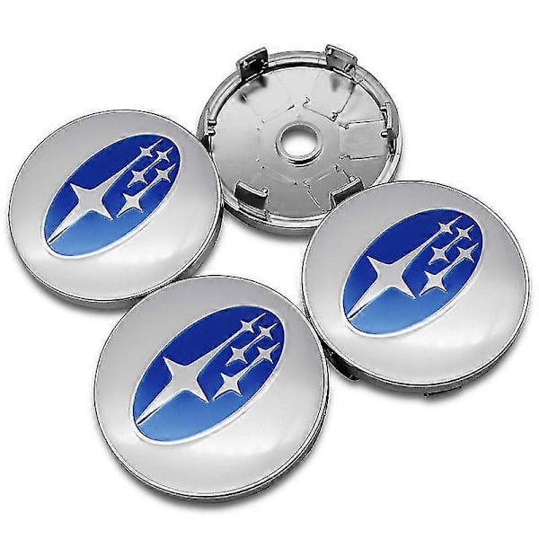 4 kpl 56+60 mm auton pyörän navan keskihatut tarrat vanteen peite automerkki embleemi tyyli Subaru STI Impreza Forester XV Tribeca 60mm silver