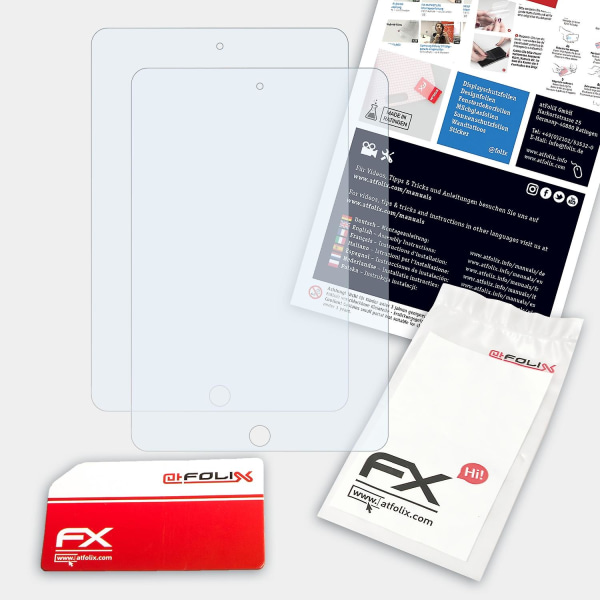 atFoliX 2x skyddsfolie kompatibel med Apple iPad Mini 2 Displayskyddsfolie klar