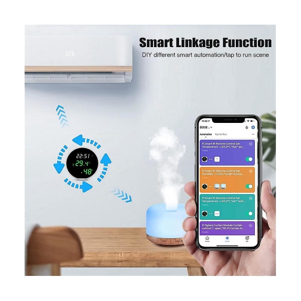 Wifi-huonelämpömittari sisäilman kosteusmittari: Älykäs lämpötila- ja kosteusmonitori LED-taustavalaistulla näytöllä