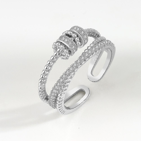 Fidget Ring, Angst Ring Til Kvinder, Spinner Perle Angst Ring Til Piger Sølv