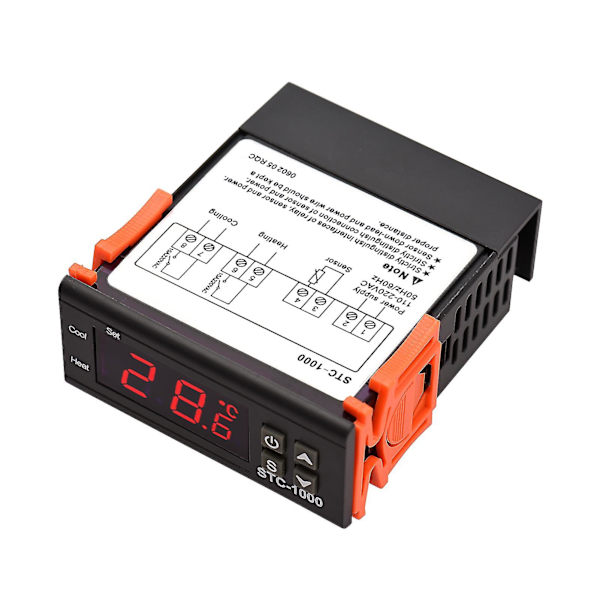 Digital temperaturregulator STC-1000 intelligent temperaturregulator AC 110~220v køleskabs termostat understøtter opvarmning/køling/temperaturkorrektion