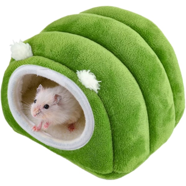 Vinter husdjur hamsterhus plysch hängmatta Mysig varm kanin Små djursäng Marsvinsbo sängkläder (1st, grön)
