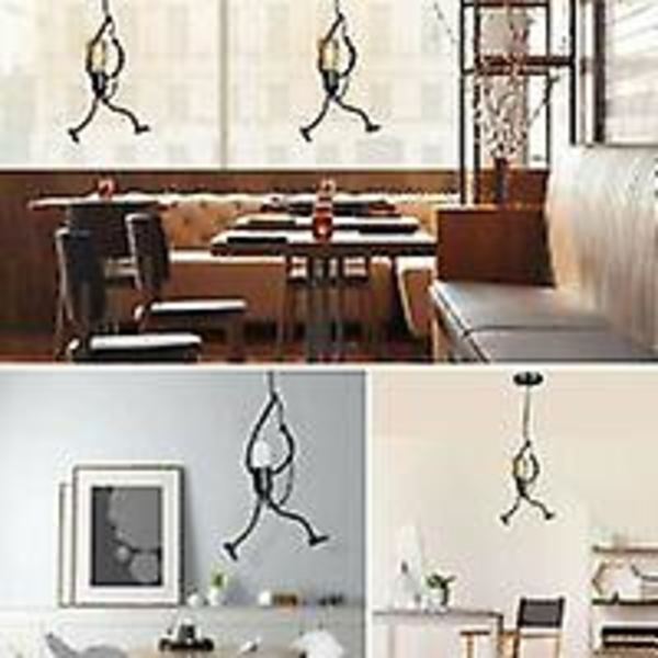 Vedhængslampe, Lysekrone Vedhængslampe Armatur E27 Jernlampe Kreativ Tegneserie Design Moderne Lysekrone Vedhæng Til Børneværelse (sort, 1stk)