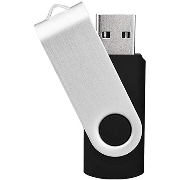 10 Pack Usb Flash Drive, 8 GB Flash Drive, Usb2.0 Flash Drive, Drejeligt Flash Drive, Thumb Drives, Memory Stick, Sort