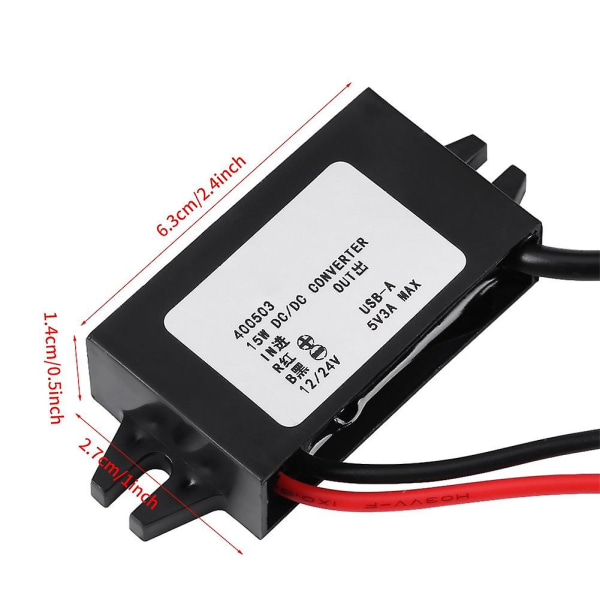 Dc-dc Step Down Adapter 12v til usb 5v 3a konverter vandtæt konverter kabel konvertere