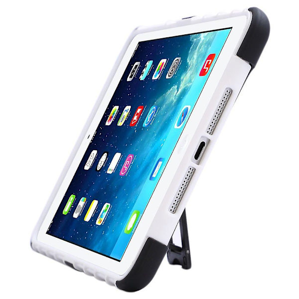 För iPad Mini 1:a generation Hybrid Stark Stöttålig Heavy Duty Vit Stativfodral