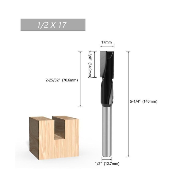 12,7 mm Forlenget Rengjøringsbunn Fryser Diameter 17 mm Graveringsmaskin Trebearbeidingsskjærer