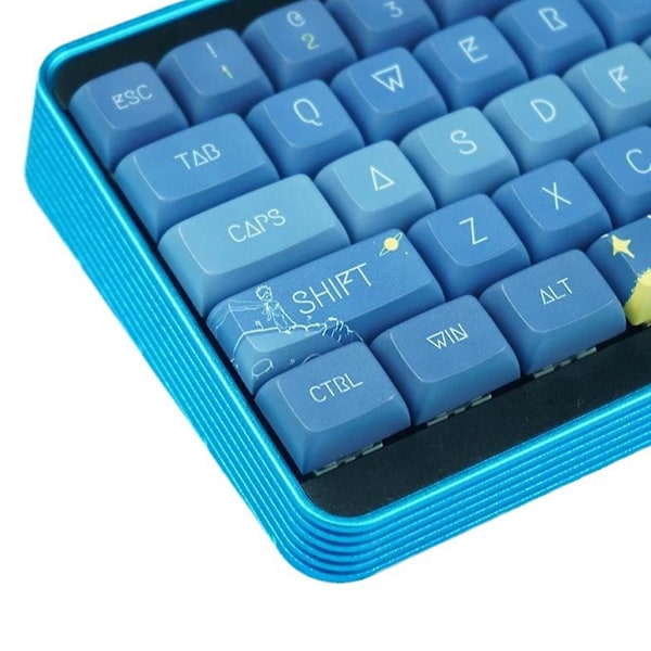 Fuld 128 taster keycaps, Xda profil Pbt keycap, blå svømmestil taster caps
