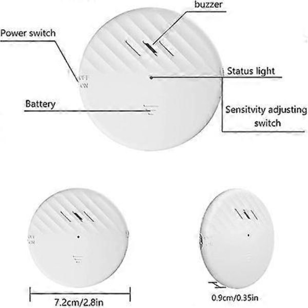 Glasbrottsdetektorer, Fönsterlarm med 125 Db Alarm, Glasvibrationssensorlarm (2 st) Banban
