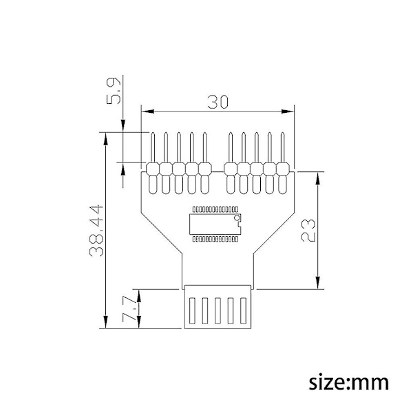 Moderkort Usb 9pin Usb 2.0 Hona Svart Gränssnittshuvud Splitter 1 Till 2