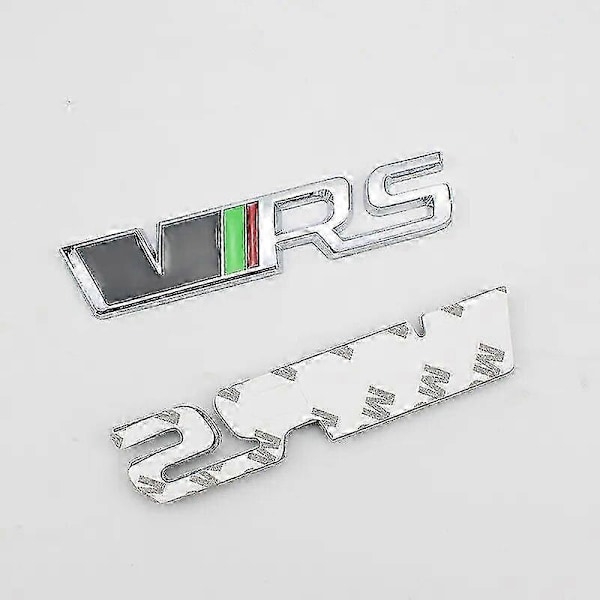 3D Metall VRS Logotyp Bil Frontgrill Emblem Badge Bagageutrymme Dekal För Skoda Octavia 3 2 A5 A7 Mk3 Mk2 Kodiaq Superb Fabia Tillbehör sticker red silver