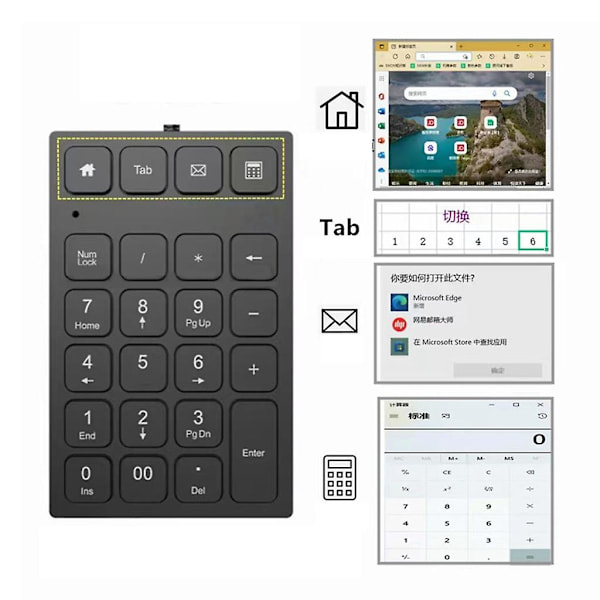 Ultra-slank numerisk tastatur Mini kablet numerisk tastatur Ekstern talltastatur for Aigo N28