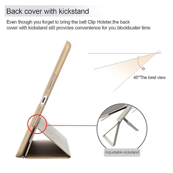 Guld iPad mini 4 Stativ Magnetiskt Smart Case Cover för Apple
