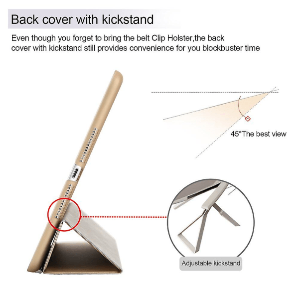 Gull iPad mini 4 Stativ Magnetisk Smart Case Deksel for Apple