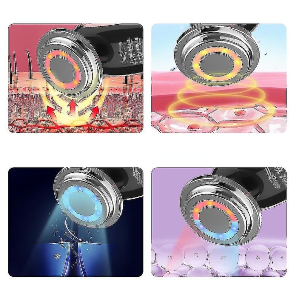 Ansigtsmassager Radio Mesoterapi Elektroporation LED Lys Terapi Sonisk Vibration Rynkefjernelse Hud