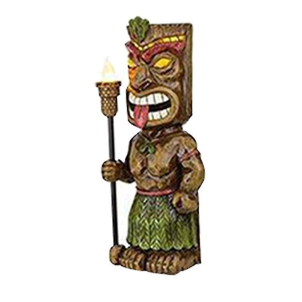Utomhus Solar Maya Ornament med Torch Resin Maya Kulturell Charm Hantverk För Hemträdgård