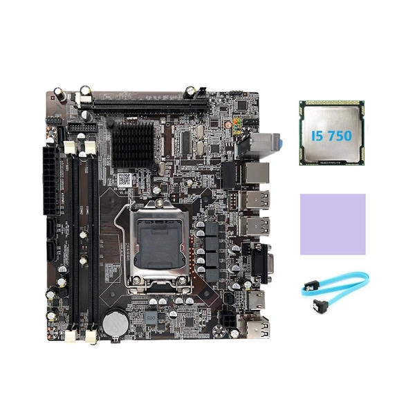 H55 Motherboard Lga1156 Supports I3 530 I5 760 Series Cpu Ddr3 Memory Motherboard+i5 750 Cpu+sata C