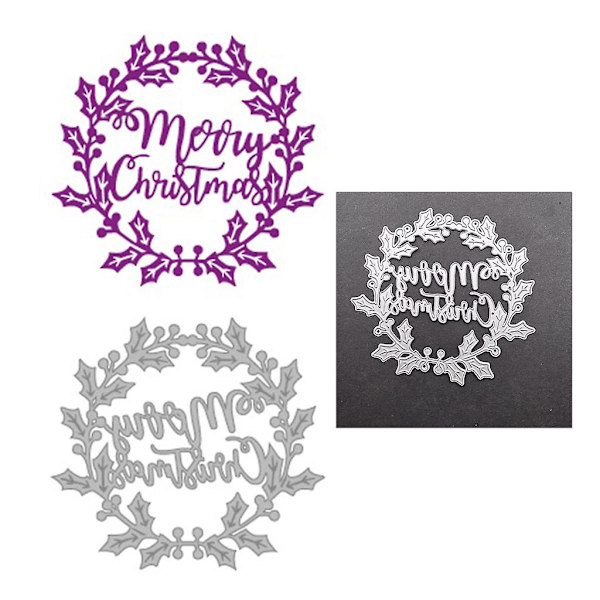God Jul Girlang Metall Skärmaskin Stencil Diy Scrapbooking Album Papper