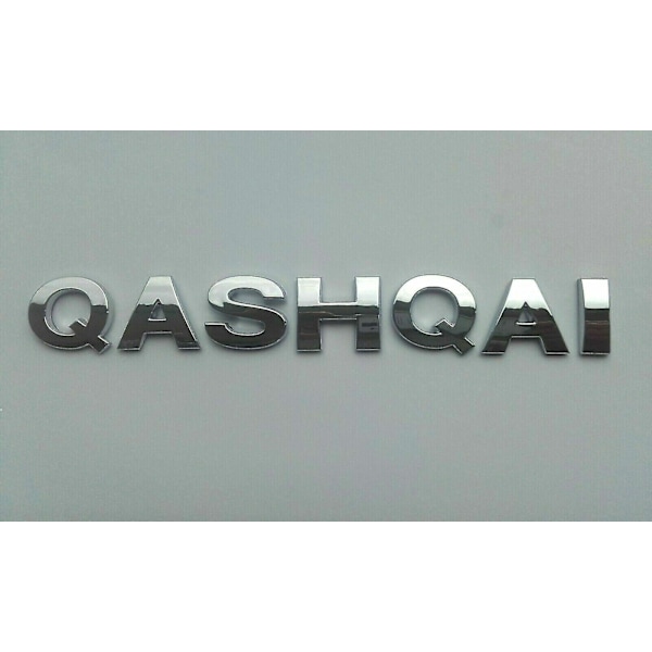 Chrome 3d Car Letters Self-adhesive Boot Badge Emblem Sticker Spelling Qashqai