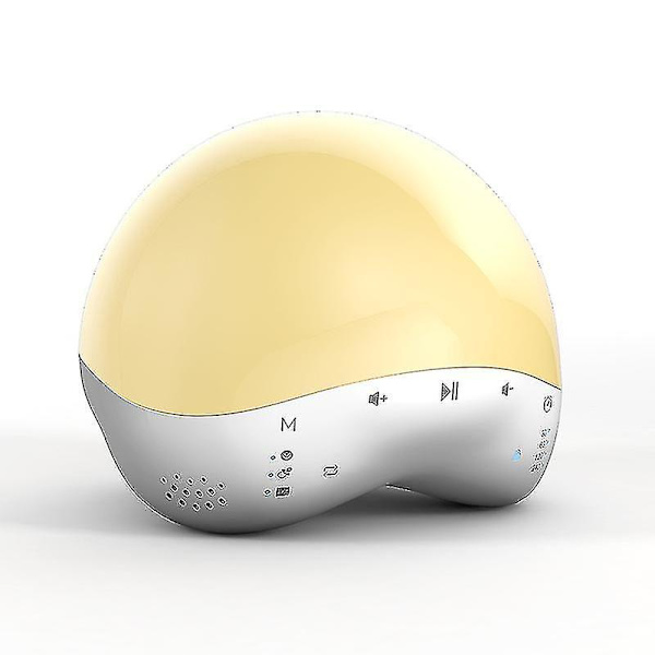 Barnsängslampa Baby Ljudmaskin Vitbrusmaskin 25 Lugnande Ljud Sömn RGB Färgväxlande Maskin App & Röststyrning Bärbar Lampa Timer