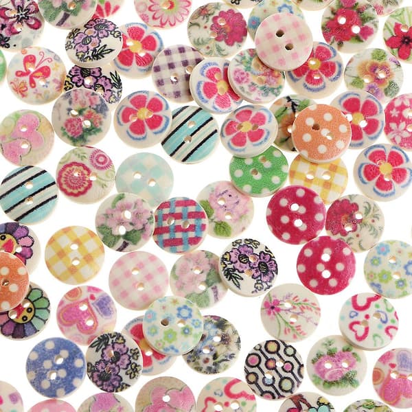 100 stk. 2 huller træknapper håndlavede syning scrapbooking kort diy håndværk
