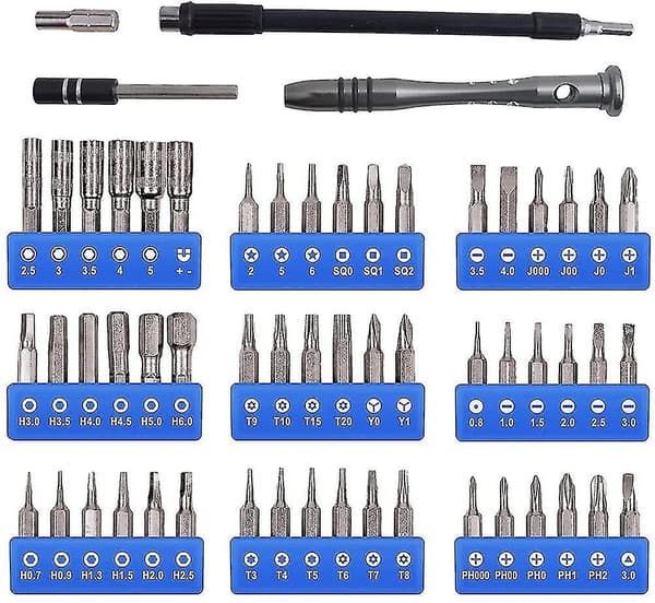 Sæt med 57 Magnetiske Præcisionsskruetrækkerbits - Multifunktionel Reparation