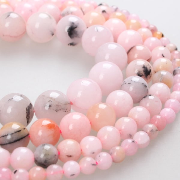 Naturstein Perler Rosa Opal For Armbånd Halskjede Smykker Making