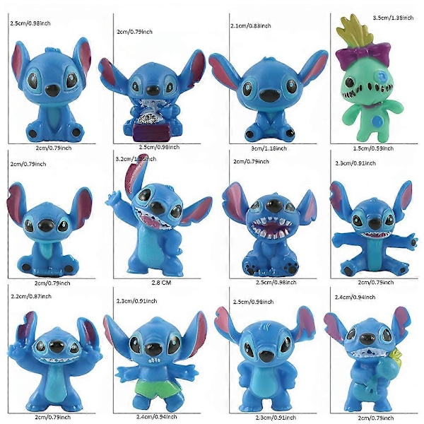 Julkalender 2024 Lilo & Stitch Actionfigur Leksak Jul 24 Dagar Nedräkning Blind Box Överraskningsgåva