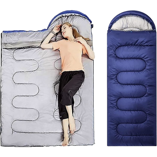 Ultralätt barn vuxen dun, kall sovsäck för camping vandring Vandring Backpacking utomhus kompakt sovsäck - marinblå0,7 kg