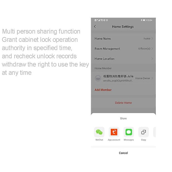 Smart Home Bluetooth-lås Smart Life App Upplåsning Smart Elektriskt Låda Lås Stöd Arbeta Med