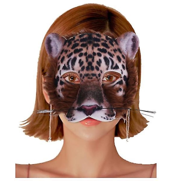 Halloween Masks Easter Party Masquerade Decoration Props Half Face Animal Tiger Mask