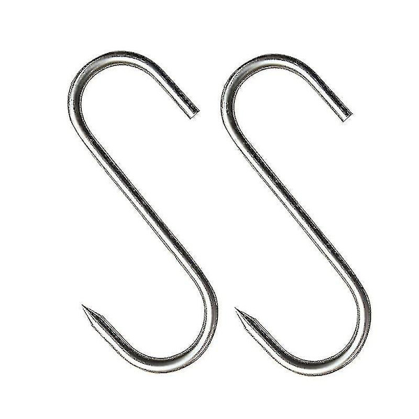 Ruostumattomasta teräksestä valmistettu S-koukku pekonikoukku lihakoukku sianliha, nauta ja lammas riippuva terävä lihakoukku paksu koukku paahdettu lihakoukku