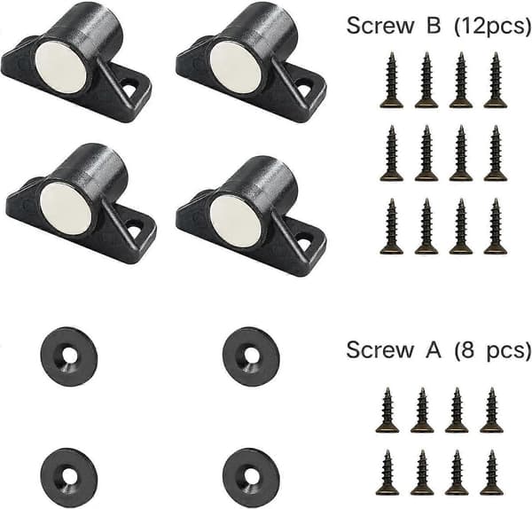 Dørmagneter Magnetisk Lås Pakke med 4 black
