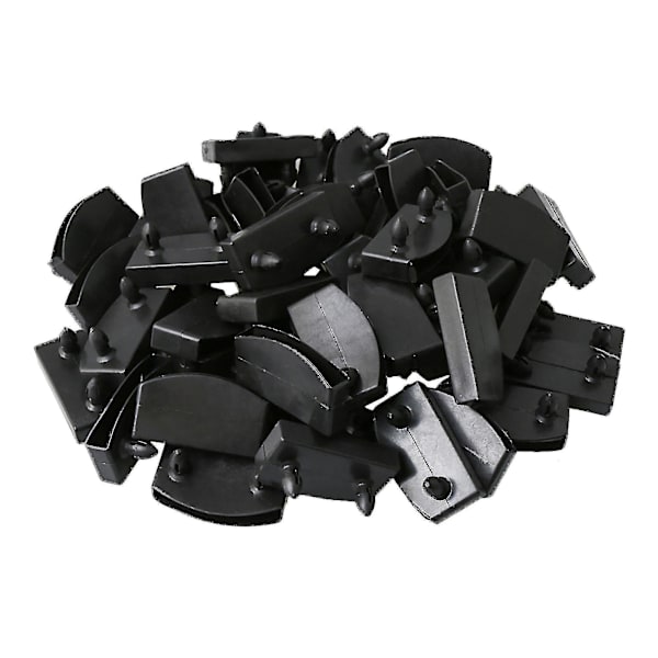 50 stk. Sengebund Plastik Endestykker Holdere 55mm Sort - Bqlzr