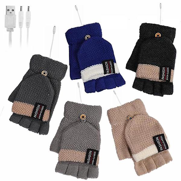 Usb Elektriska Uppvärmda Handskar Dubbelsidiga Värmehandskar Uppladdningsbara Vattentäta Justerbara Temperatu