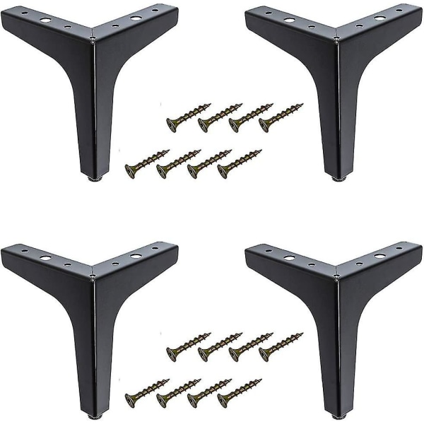 4 delar Heilwiy 15 cm triangel svart möbelfötter, sofffötter, skåp fötter present