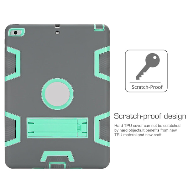 Grå til Apple iPad Pro 9.7 Etui Cover Stødsikkert Cool Gummi Stativ Bedste Gaver