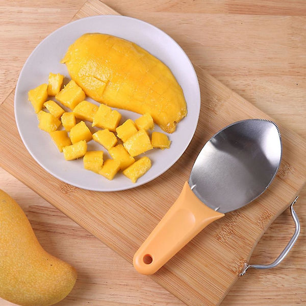 Mangon halkaisija, paloiteltu mango, leikkurit, mangon valmistustyökalu, mangon kaivamislusikat