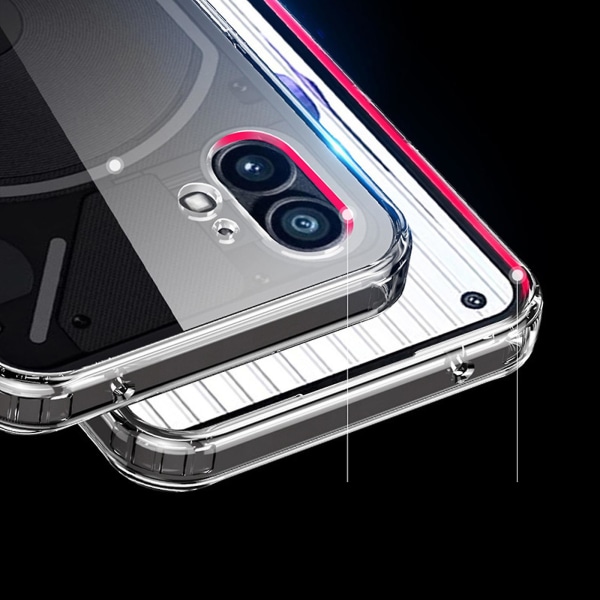 Kristallklart case kompatibelt med Nothing Phone 2, uppgraderad anti-gul hård dator + mjuk Tpu stötsäker cover