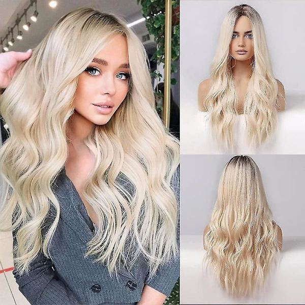 Svart Fredag Blond Lång Lockig Damperuk