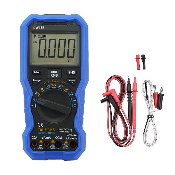 Ow18b Smart Digital Multimeter 20a 3 5/ 6 Digit Auto Range Bluetooth Versjon Data Multimeter Thermo