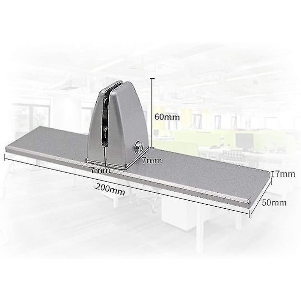 Plexiglas Klemmeholder, Anti-pin Beskyttelsesbordklemme, Plexiglas Holder, Glasholder, Akryl Glas Klemmeholder, 2 stk. Sæt, sølv