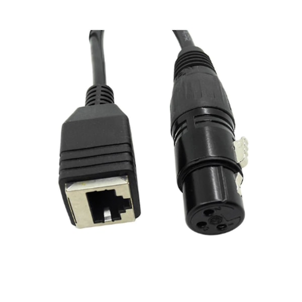 Sovitinmuunnin DMX-kaapeli jatkokaapeli XLR 3-napainen RJ45-verkkoliitäntään (naaras)