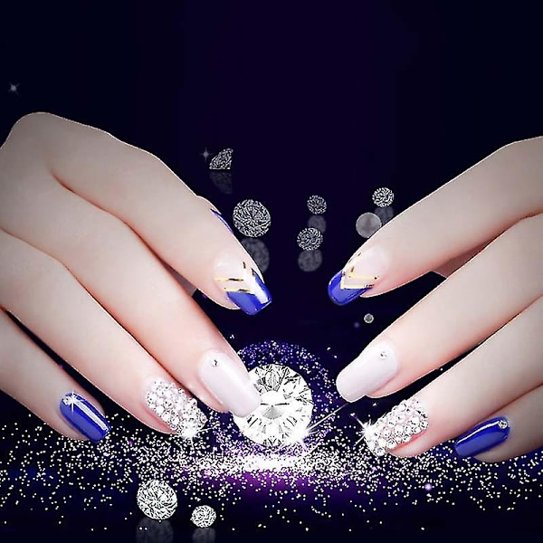 1 æske neglekunst rhinsten glitter 3d negle tips smykker ædelstene fingernegl nitter krystalperler dekor @bugu K