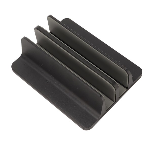 Aluminiumlegering Vertikal Dobbelt Laptop Stativ Holder med Kølefunktion, Sort