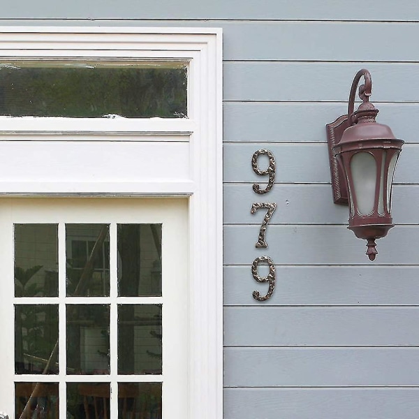 Rustik adresshusnummer, 5,5 tums hamrad yta, färg 2, nummer 4