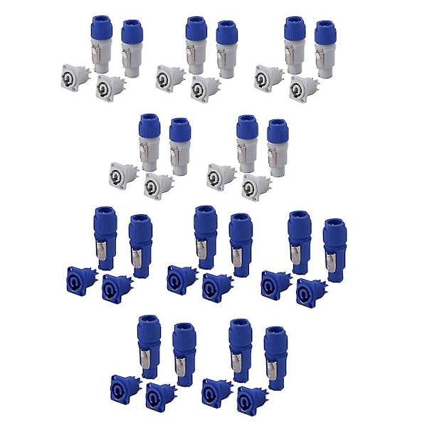 20 st Speakon hane Powercon typ A ingång+utgång chassipaneladapter 3 stift Powercon högtalare C