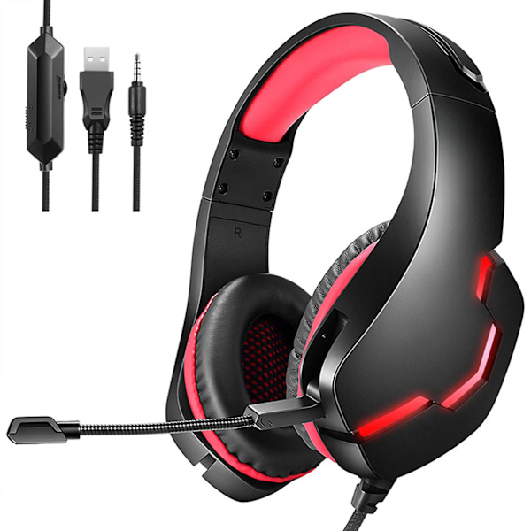 Hifi-headset med lysende headset 360 graders optagelse 3d stereo surround sound